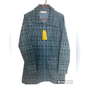 Woolrich Aztec Turtle Neck Full Zip With Pockets Size M Prints